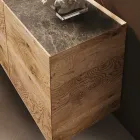 Träskänk med 3 dörrar med bas i härdad kristall Tillverkad i Italien - Soraya Viadurini