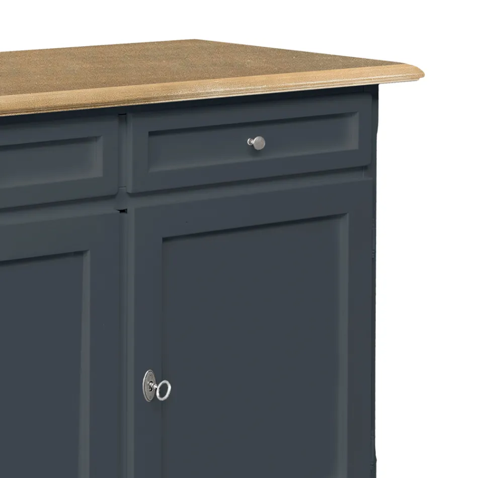 Träskänk med 2 lådor och 2 dörrar Tillverkad i Italien - Uller Viadurini