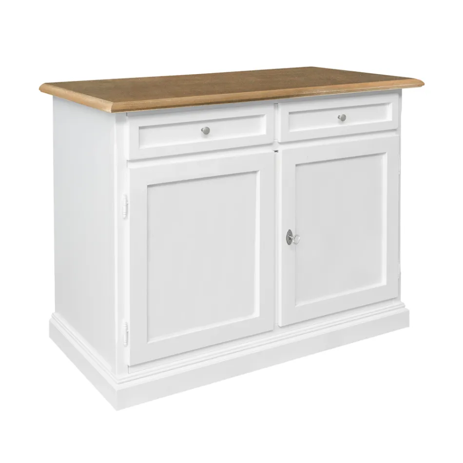 Träskänk med 2 lådor och 2 dörrar Tillverkad i Italien - Uller Viadurini