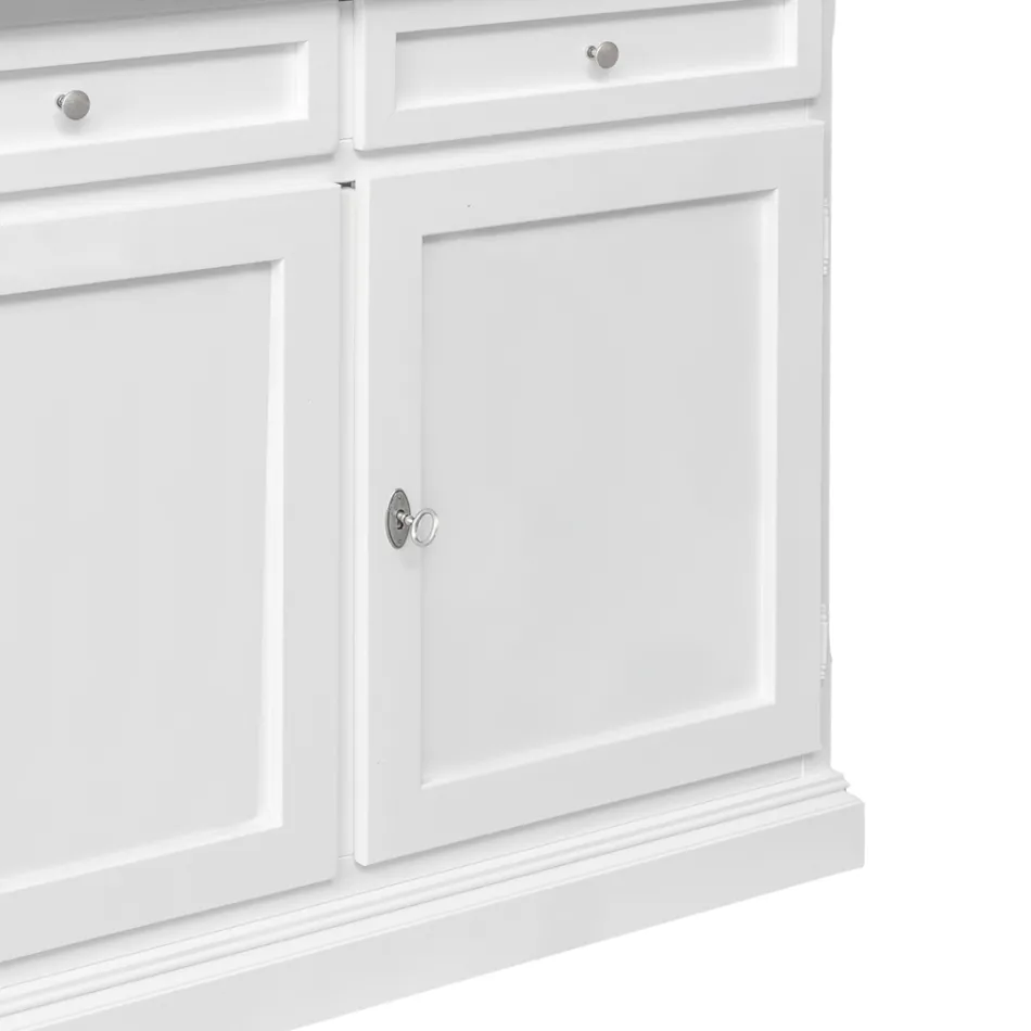 Träskänk med 2 lådor och 2 dörrar Tillverkad i Italien - Uller Viadurini