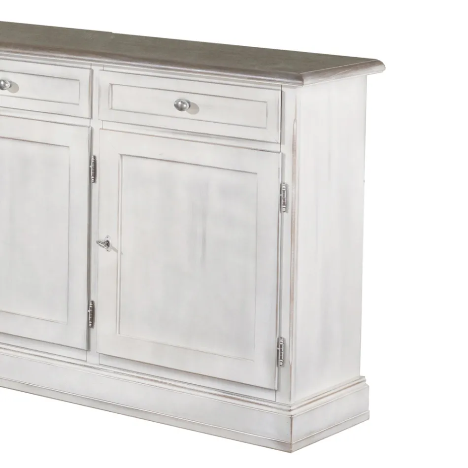 Träskänk med 3 lådor och 3 dörrar Tillverkad i Italien - Uller Viadurini