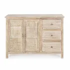 Skänk i mangoträ med handinläggningar - Zotto Viadurini