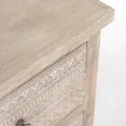 Skänk i mangoträ med handinläggningar - Zotto Viadurini