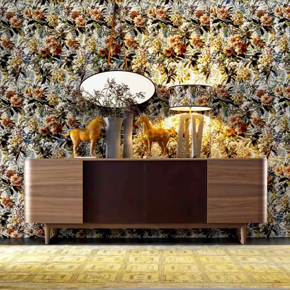 Grilli York 4 träfanérs skänk tillverkad i Italien Viadurini