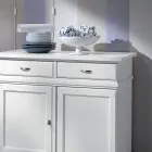 Skänk i Vitlackerat trä med 2 dörrar och 2 lådor Tillverkad i Italien - Sogbo Viadurini