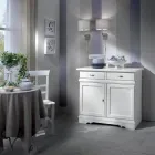 Skänk i Vitlackerat trä med 2 dörrar och 2 lådor Tillverkad i Italien - Sogbo Viadurini