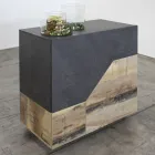 Skänk i melaminträ 3 rum och 2 hyllor Tillverkad i Italien - Alyssa Viadurini