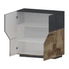 Skänk i melaminträ 3 rum och 2 hyllor Tillverkad i Italien - Alyssa Viadurini