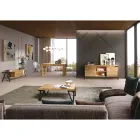 Skänk i ekträ och metall med 2 dörrar och öppet fack Tillverkad i Italien - Jennifer Viadurini