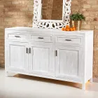 Massiv teakskänk med 3 dörrar och 3 lådor - Sumo Viadurini