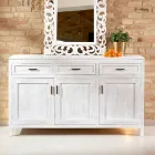 Massiv teakskänk med 3 dörrar och 3 lådor - Sumo Viadurini