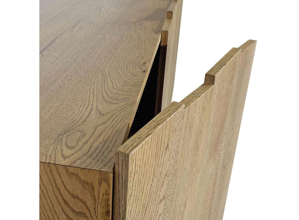 Living Sideboard med 3 dörrar i massivt trä Tillverkad i Italien - Khal Viadurini