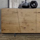 Living Sideboard med 4 dörrar i massivt trä Tillverkad i Italien - Khal Viadurini