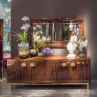 Samtida skänk med 4 dörrar i polerad ebony wood Ada 2 Viadurini