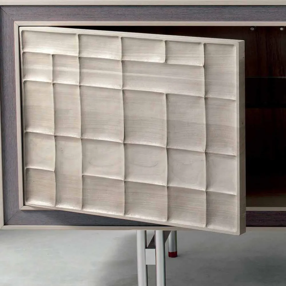 Modern design Skåp med 3 dörrar i massivt trä Anna Viadurini