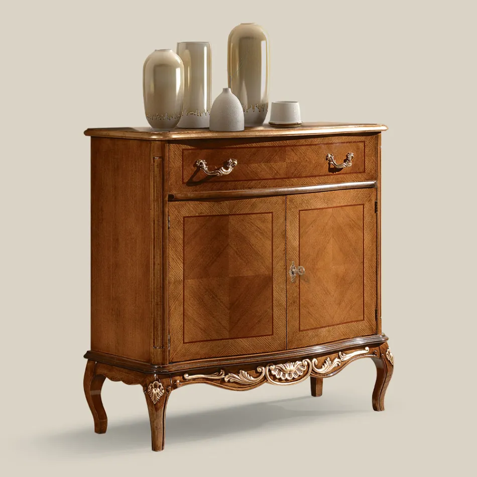 Klassiskt vardagsrumsskänk Avio Blå eller Valnötsträ Tillverkat i Italien - Chantilly Viadurini