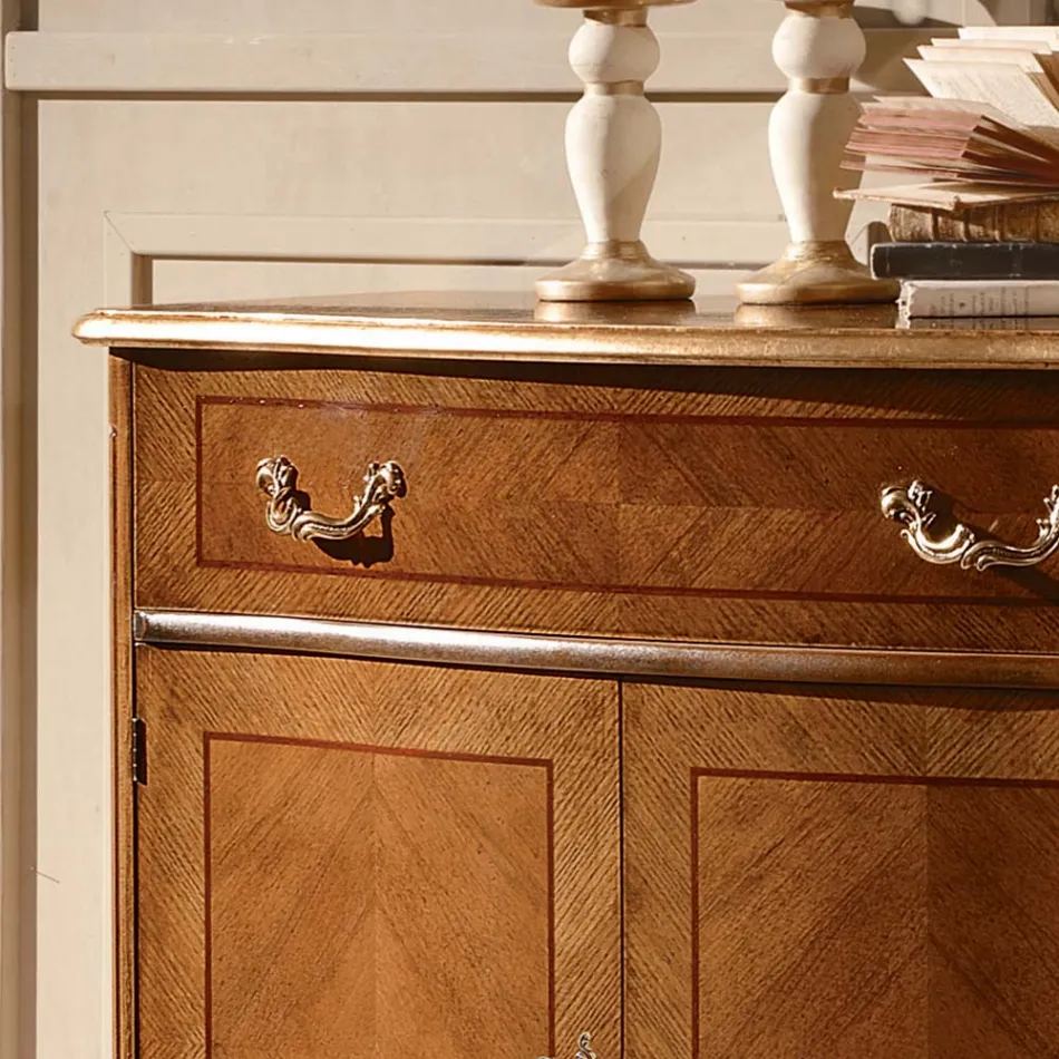 Klassisk vardagsrumsskänk Avio Blå eller Valnötsträ Tillverkad i Italien - Chantilly Viadurini