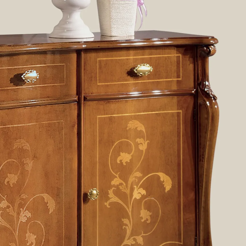 Lyxig vardagsrumsskänk i Classic Made in Italy Wood - Caligola Viadurini