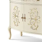 Vardagsrumsskänk i valnöt eller vitt trä och inlägg tillverkade i Italien - Katerine Viadurini