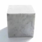 Cube Design Pappersvikt i Satinvit Carrara Marble Tillverkad i Italien - Qubo Viadurini