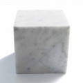 Cube Design Pappersvikt i Satinvit Carrara Marble Tillverkad i Italien - Qubo