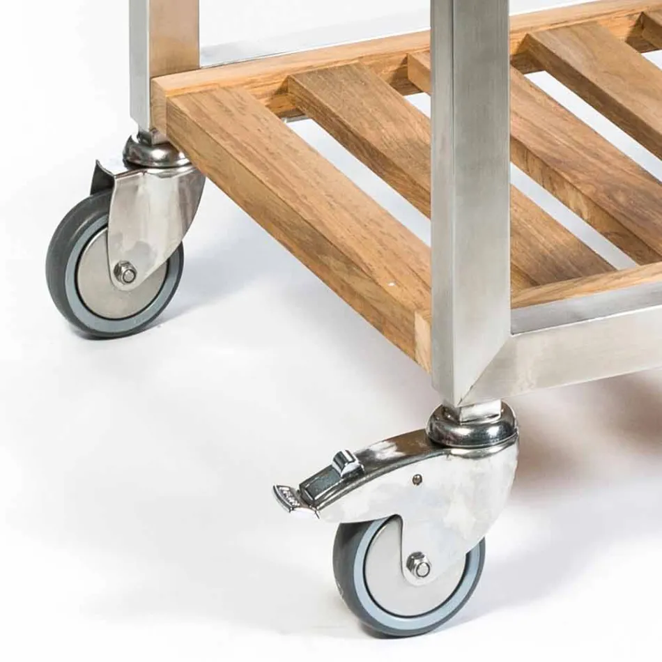 Utekök i stål och trä med Teppanyaki - Buoncalliope Viadurini