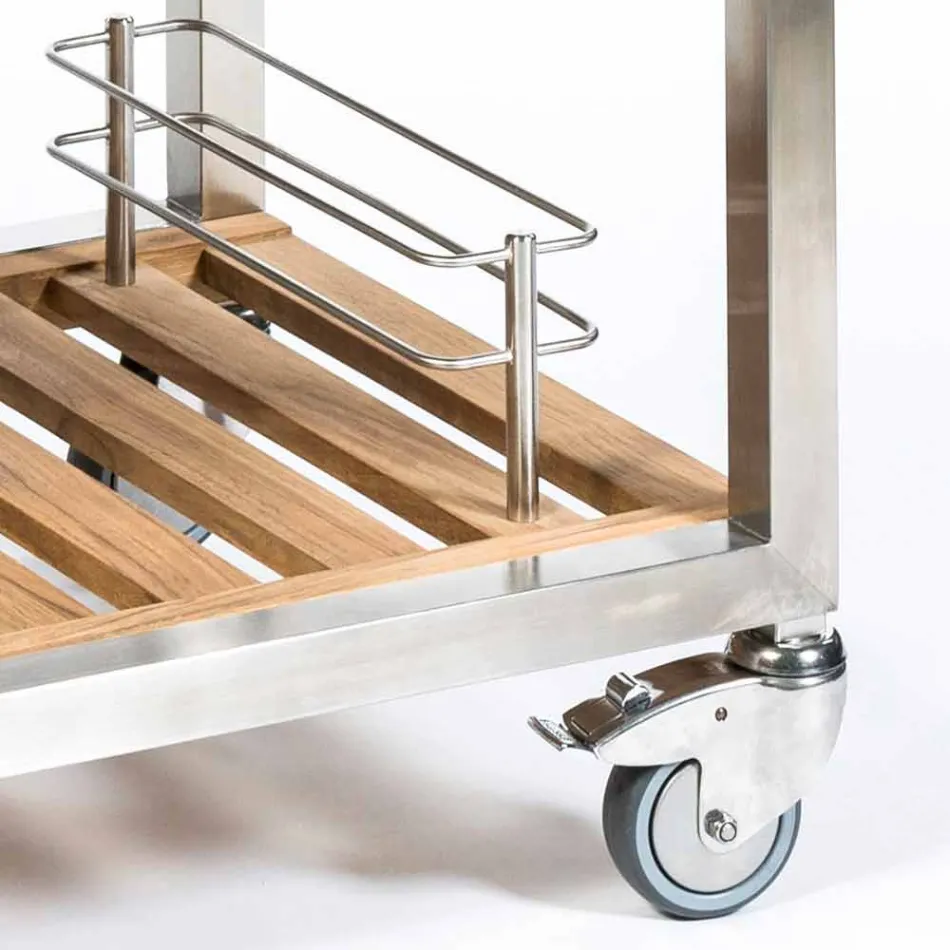 Utekök i stål och trä med Teppanyaki - Buoncalliope Viadurini