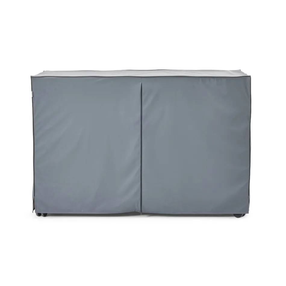 Utekök 140x65x93 cm tillverkat av massiv teak och aluminium - Convivial Viadurini