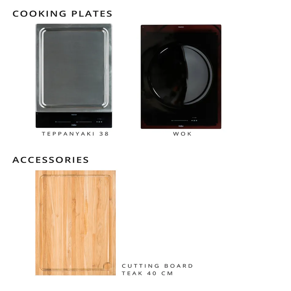 Utekök 141x70x93 cm tillverkat av massiv teak och aluminium - Stilosa Viadurini