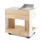 Utekök 96x70x93 cm tillverkat av massiv teak och aluminium - Refined Viadurini