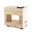 Utekök 96x70x93 cm tillverkat av massiv teak och aluminium - Refined Viadurini