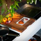 Modernt kök på hjul för utomhusträdgård i trä och stål - Calliope Viadurini