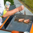 Modernt kök på hjul för utomhusträdgård i trä och stål - Calliope Viadurini