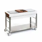 Modernt kök på hjul för utomhusträdgård i trä och stål - Calliope Viadurini