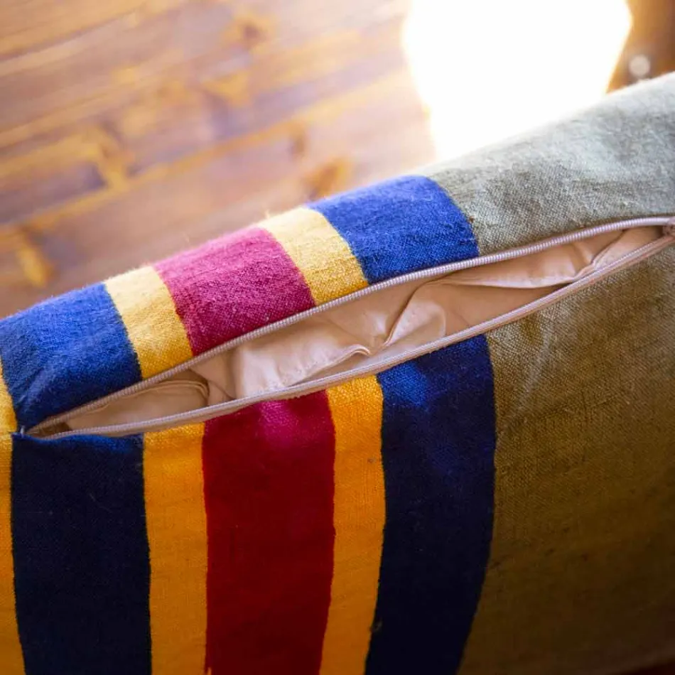 Handmålad italiensk konstnärlig kudde unikt stycke - märken Viadurini