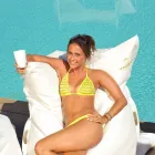 Cloud Pillow avkopplande utomhus konstläder vit nautiska Trona Viadurini