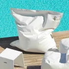 Cloud Pillow avkopplande utomhus konstläder vit nautiska Trona Viadurini