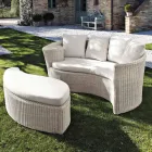 Garden Daybad i Polyrattan Fiber 2 Elements - Kvinna Viadurini
