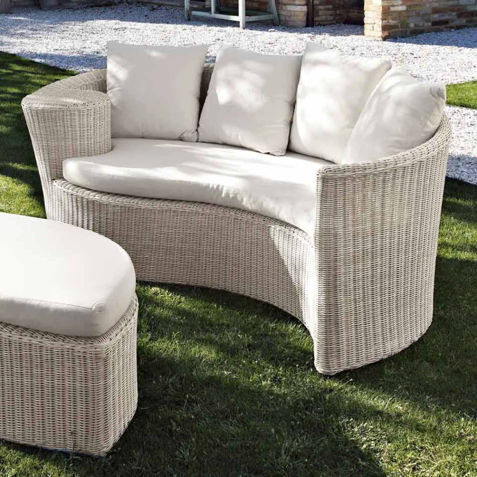 Garden Daybad i Polyrattan Fiber 2 Elements - Kvinna Viadurini