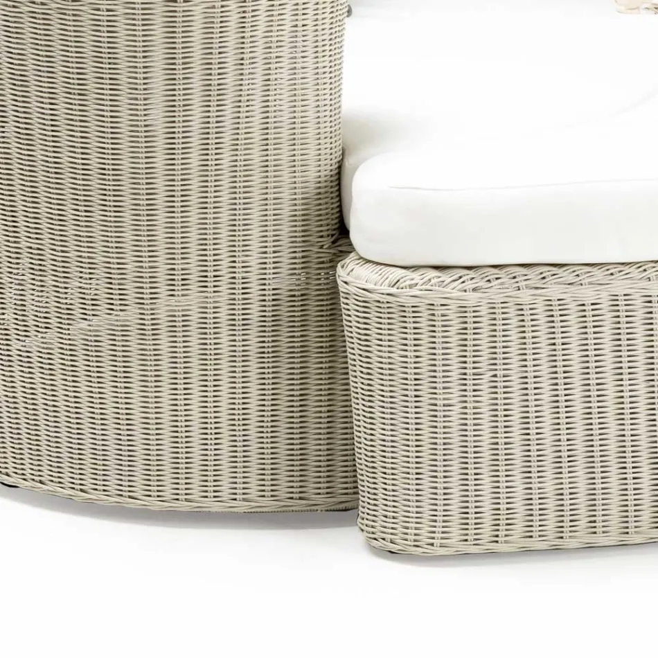 Garden Daybad i Polyrattan Fiber 2 Elements - Kvinna Viadurini