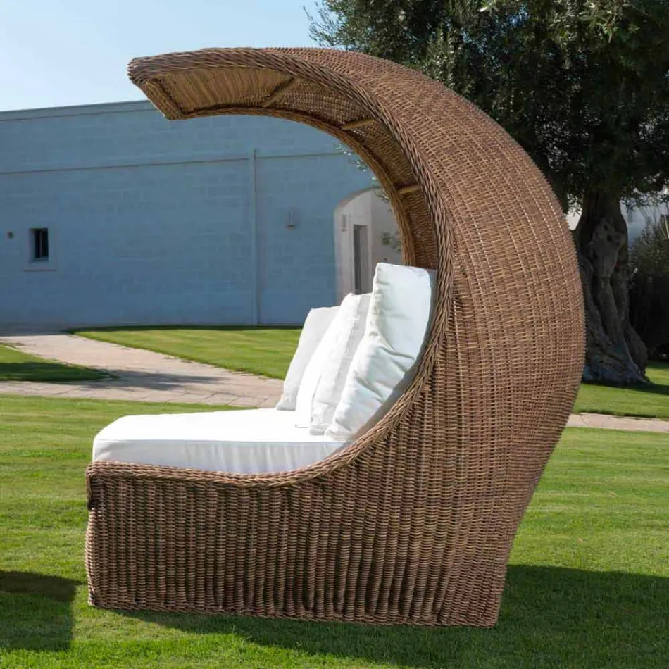 Design Daybed i lyxvävd syntetisk rotting - Yves Viadurini
