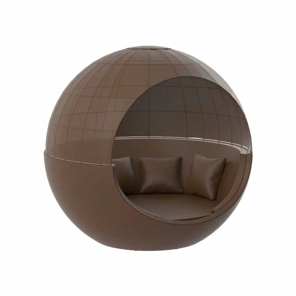 Lyxig rund dagdesign trädgårdssäng med parasoll - Ulm Moon från Vondom Viadurini