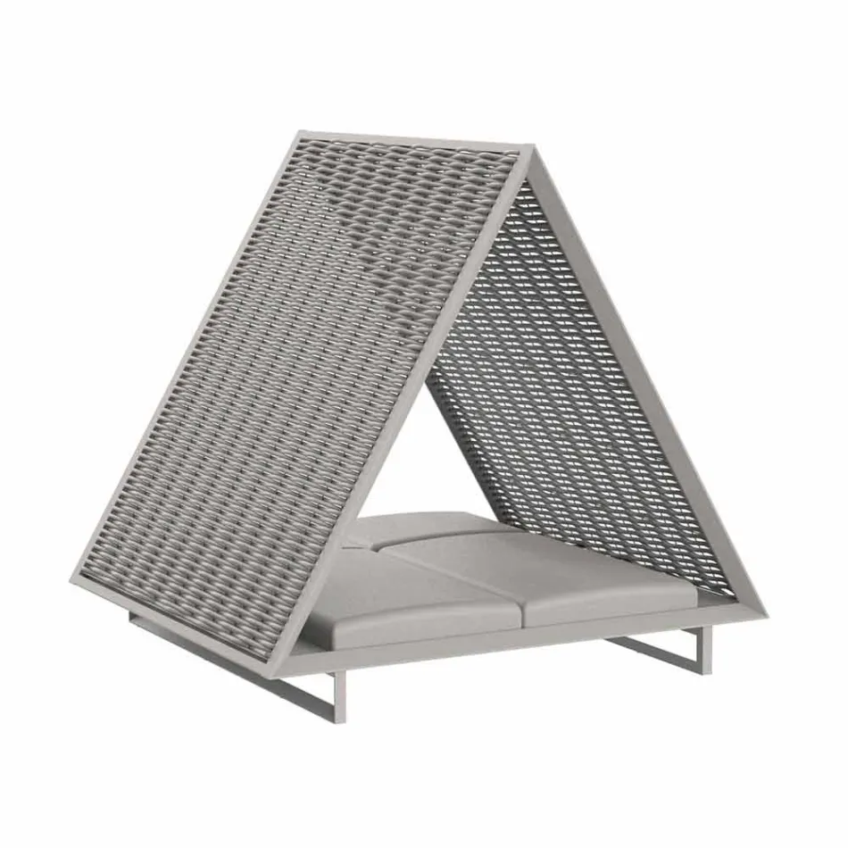 Lyxig trädgårdssäng i aluminium och tyg - Frame Vineyard av Vondom Viadurini