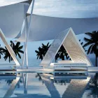 Lyxig trädgårdssäng i aluminium och tyg - Frame Vineyard av Vondom Viadurini