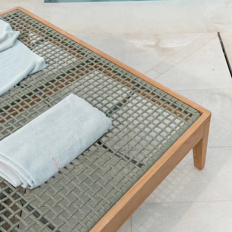 Teak, aluminium, rep och dynor för trädgården - Jacub Viadurini