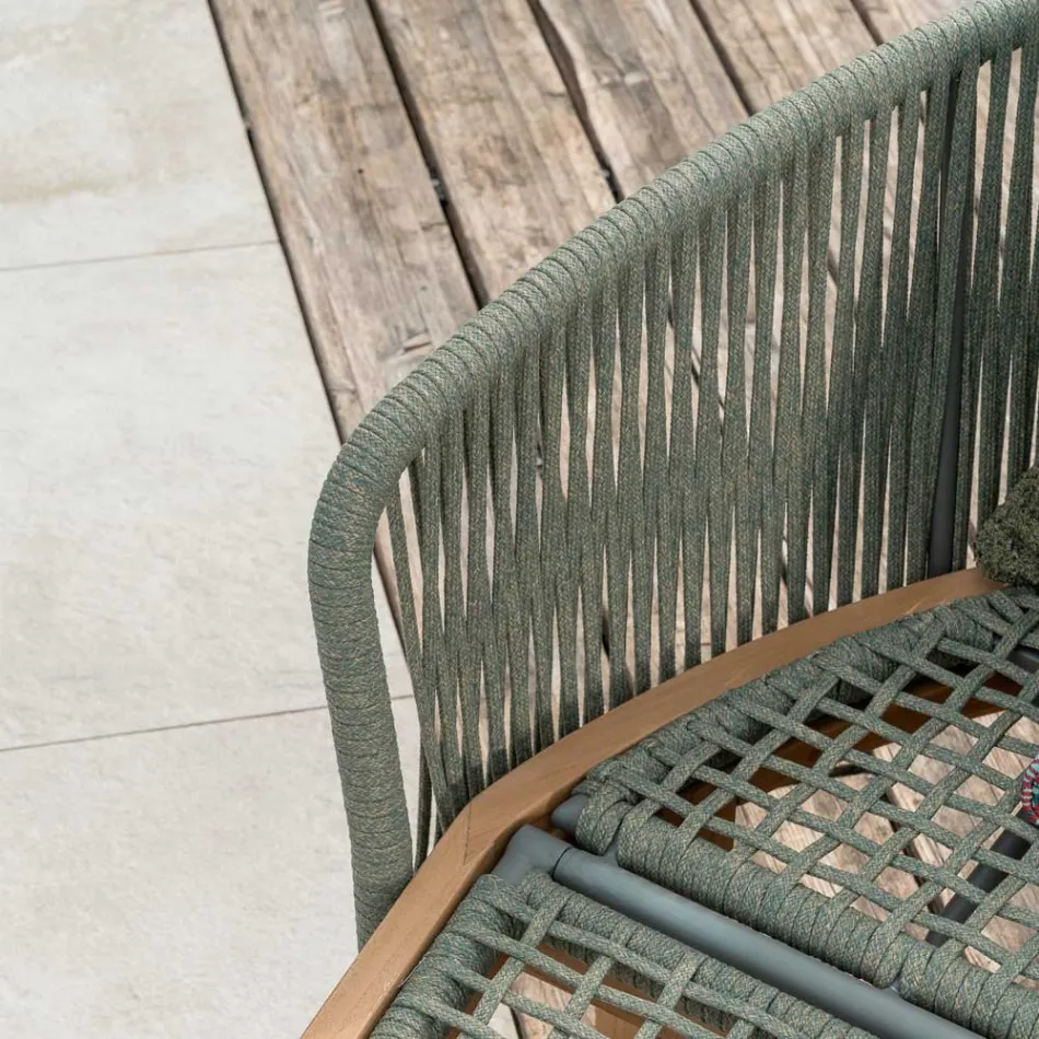 Teak, aluminium, rep och dynor för trädgården - Jacub Viadurini