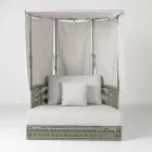 Teak, aluminium, ROPE+ Rope trädgårdsdagbädd med dynor - Arcangelo Viadurini