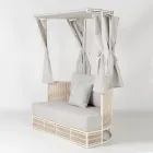 Teak, aluminium, ROPE+ Rope trädgårdsdagbädd med dynor - Arcangelo Viadurini