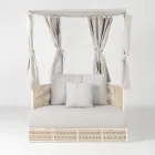 Teak, aluminium, ROPE+ Rope trädgårdsdagbädd med dynor - Arcangelo Viadurini
