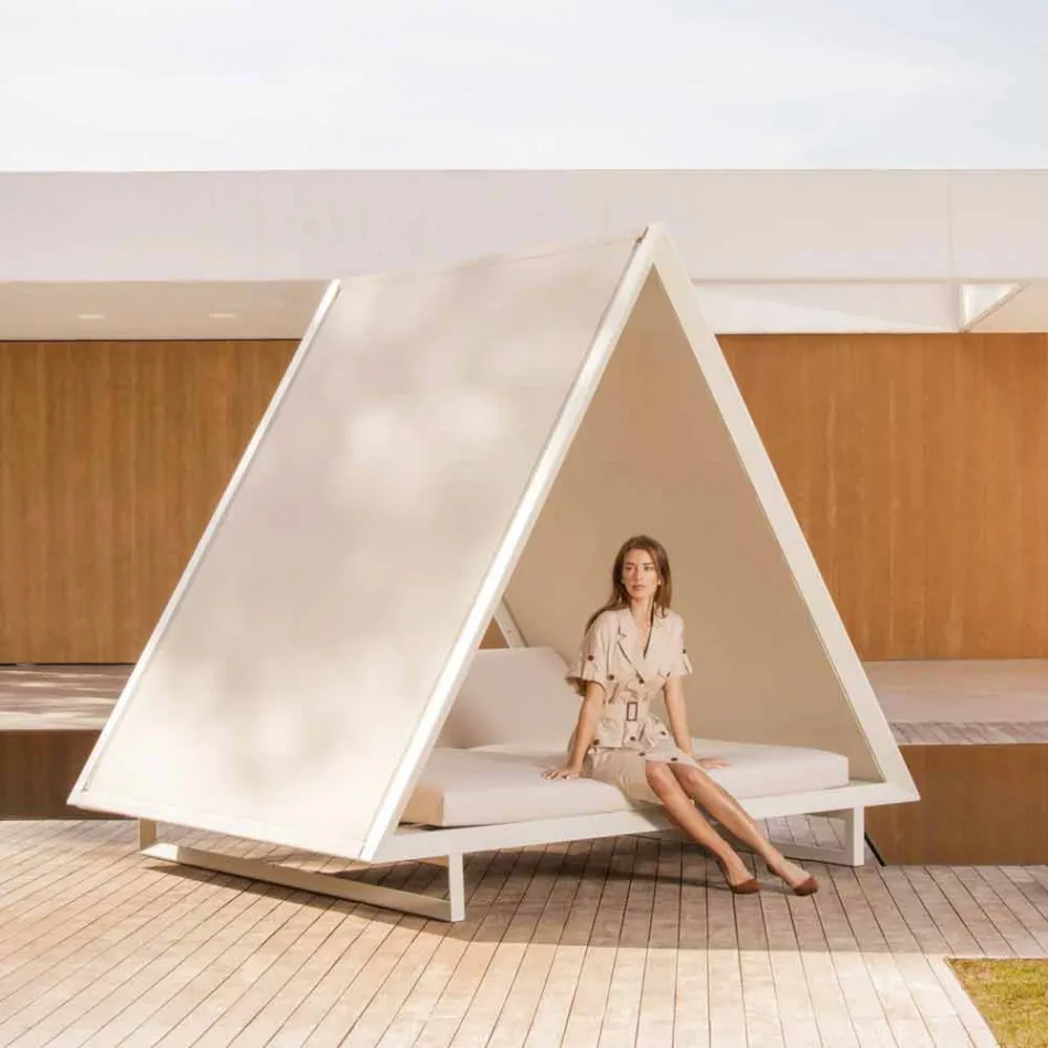 Utomhusdagbädd i aluminium och lyxigt designtyg - Frame Vineyard av Vondom Viadurini